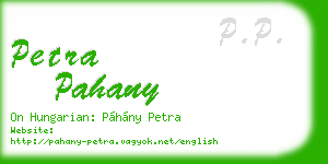 petra pahany business card